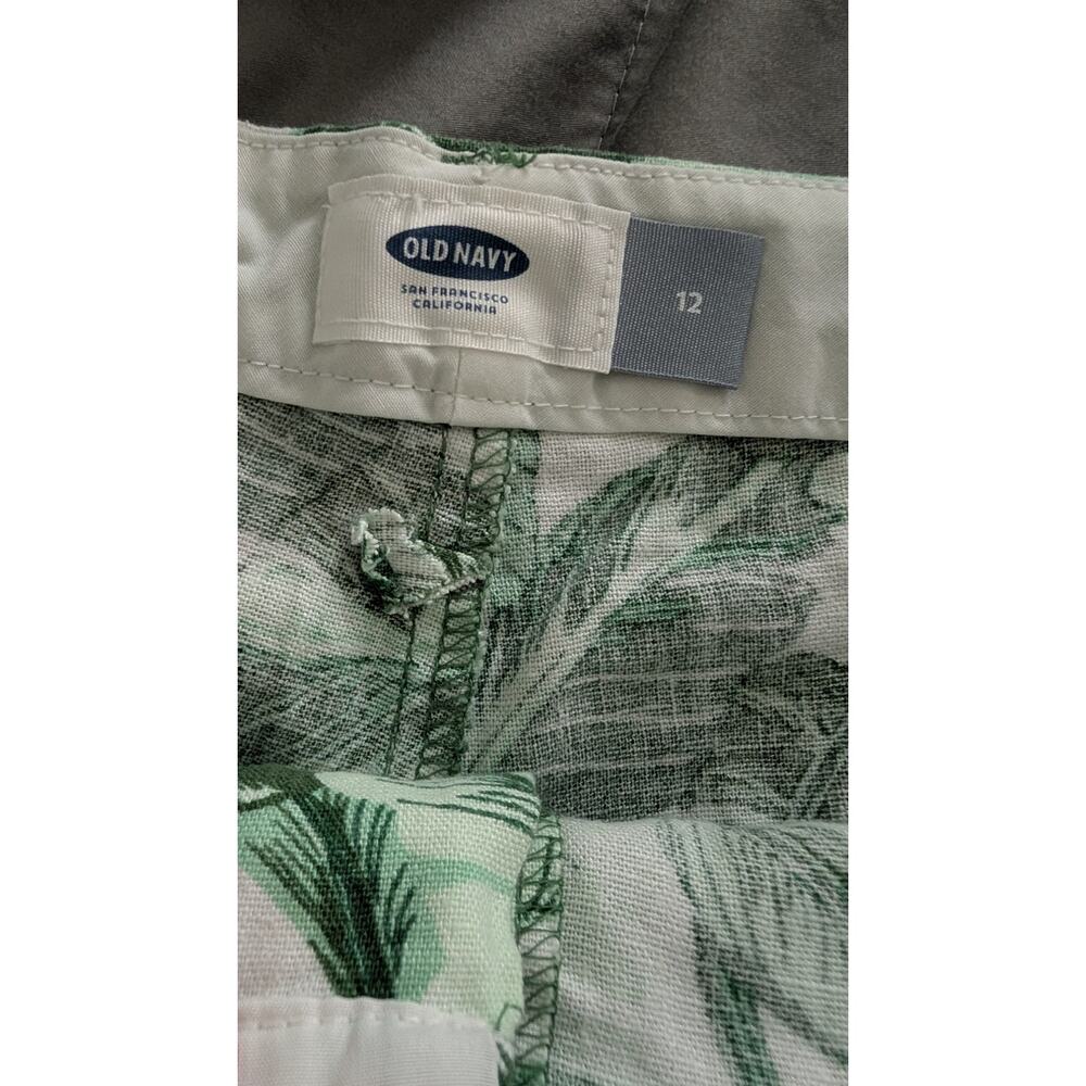 Old Navy Linen Blend Botanical Tropical Print Shorts 5" Inseam NEW! - Picture 4 of 5